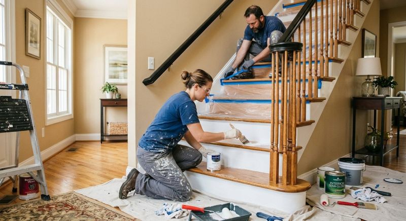 Basement Stairs Painting in Waco, TX