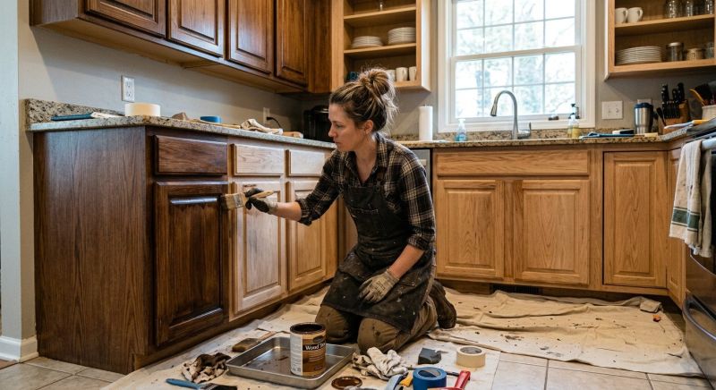 Built In Cabinetry Staining in Lafayette, IN
