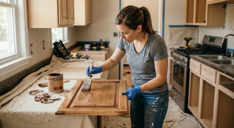 Kitchen Cabinet Staining in Lafayette, IN