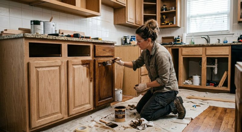 Kitchen Cabinet Staining in Lafayette, IN