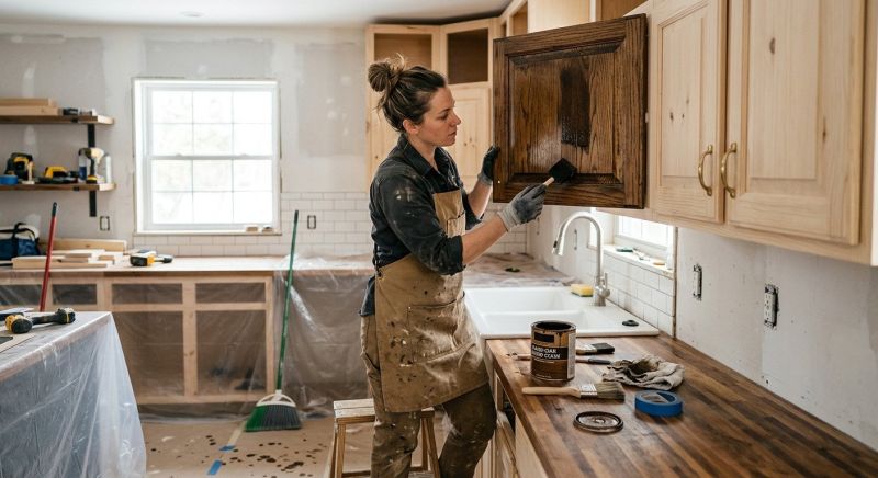 Kitchen Cabinet Staining in Carmel, IN