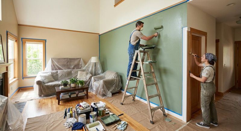 Living Room Painting in Wilmington, NC