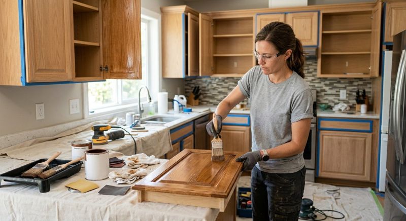 Wood Cabinet Staining in Bloomington, IN