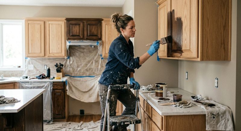 Wood Cabinet Staining in Bloomington, IN